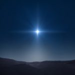 Star of Bethlehem, or Christmas Star. Bright star in the dark bl